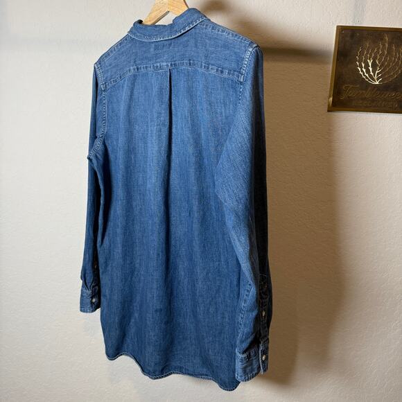 Women's Ralph Lauren Denim Blue Jean Pullover Button Front Tunic Size Medium - Picture 7 of 9